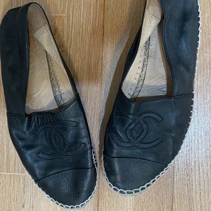 chanel black espadrilles